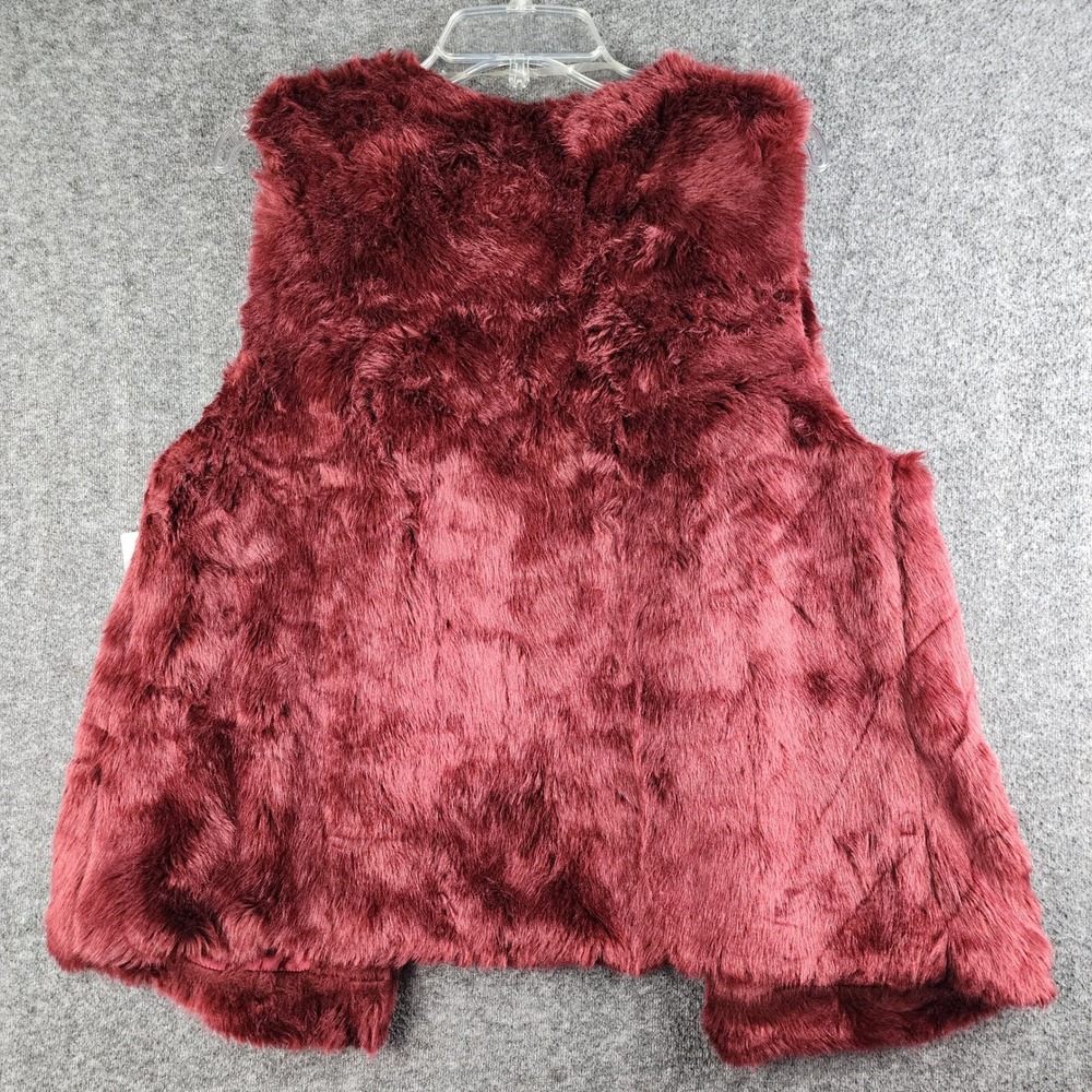 Signature Studio Faux Fur Vest Womens Size M Claret Red 0ULBAGBH New‎ With Tags